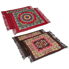 Deals, Discounts & Offers on  - Amazon Brand - Solimo Poly Prayer Mat, Set of 4 (Red and Orange) - 950 GSM