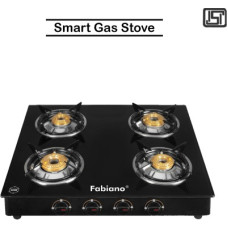 Deals, Discounts & Offers on  - Fabiano 4 Burner-Smart-Glass Manual Ignition ISI Certified High Efficiency Burners Glass Manual Gas Stove(4 Burners)
