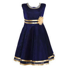 Deals, Discounts & Offers on  - Aarika Baby Girl's net a-line Knee-Long Dress (FK-116_Blue_9-12 Months)