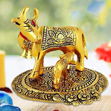 Deals, Discounts & Offers on  - archies Diwali Gifts Vastu Kamdhenu Cow Calf with Gau MATA Metal Statue Idol Figurine-HAT06