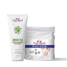 Deals, Discounts & Offers on Beauty Care - Pink Root Green Tea Pore Cleansing Face Wash 100ml with Pearl Scrub Enriched with Honey Extract & Pearl Ash 500gm