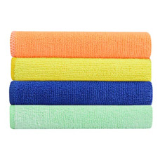 Deals, Discounts & Offers on Home Improvement - Bathla Spic & Span Multi Purpose Micro Fiber Cleaning Cloth - 340 GSM: 30cmx30cm (Pack of 4 - Fluorescent Orange + Yellow + Purple + Light Green)