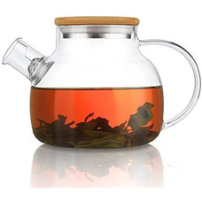 Deals, Discounts & Offers on  - KELVEE Glass Teapot with Removable Filter Spout and Bamboo Lid, Stovetop Safe Tea Pot,Clear Glass Tea Pot