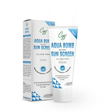 Deals, Discounts & Offers on  - CGG Cosmetics Aqua Bomb Watery Sunscreen Cream SPF 50 Broad Spectrum PA+++ Protection from normal to dry skin 50gm