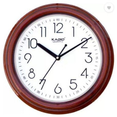 Deals, Discounts & Offers on  - Kadio Analog 25 cm X 25 cm Wall Clock (Brown, with Glass, Standard).