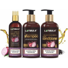 Deals, Discounts & Offers on  - Latibule Red Onion Black Seed Oil For Anti Hair-Fall (Hair Oil + Hair Shampoo + Hair Conditioner)- Net Vol (3 Items in the set)(1 Items in the set)