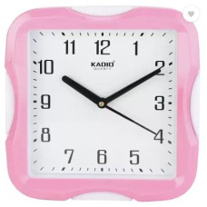 Deals, Discounts & Offers on  - Kadio Analog 20 cm X 20 cm Wall Clock (Pink, with Glass, Standard).