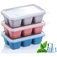 Deals, Discounts & Offers on  - Black Olive Flexible Plastic Ice Cube Tray- Cube Plastic Ice Cube Moulds & Tray with Flexible Ice Trays, Stackable Flexible & Twist Release Safe Ice Cube Molde (6 Grid Ice Cube Tray, Pack of 1)