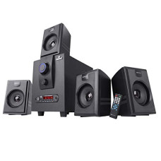 Deals, Discounts & Offers on Electronics - ZEBRONICS ZEB-BT2717 55W 4.1 Multimedia Speaker with Bluetooth Supporting, USB, SD Card, AUX, Built-in FM and Remote Control(Black)