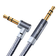 Deals, Discounts & Offers on Accessories - pTron 3.5mm Male to Male Stereo Aux Cable, Compatible with Smartphones/Tablets, 90 Degree Gold-Plated Connectors, Solero A15 Tangle-Free Metal Shell Audio Cable (Nylon Braided, 1.5M, Grey)