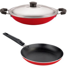Deals, Discounts & Offers on Cookware - NIRLON Non-Stick Coated 2 Piece Aluminium Gas Compatible Kitchenware Essential Set with Bakelite Handle, 2.6mm_TP_AC Non-Stick Coated Cookware Set(PTFE (Non-stick), Aluminium, 2 - Piece)