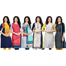 Deals, Discounts & Offers on Women - Navlik Women's Solid Regular Kurti (FT-456ACH-XXLarge_Multi-Coloureed 2XL)