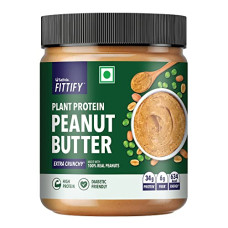 Deals, Discounts & Offers on  - Saffola FITTIFY Plant Protein Peanut Butter | Extra Crunchy | High Protein | No Added Sugar | Diabetic Friendly | Keto Diet | 200g