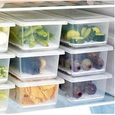 Deals, Discounts & Offers on Kitchen Containers - prayati 5 Fridge Storage Boxes Storage Containers (1500 ML ) Storage Basket - 1500 ml Plastic Fridge Container(Pack of 5, White)