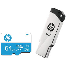 Deals, Discounts & Offers on  - HP 64GB Class 10 MicroSD Memory Card (HP-MSDCWAU1-64GB) & v236w 64GB USB 2.0 Pen Drive