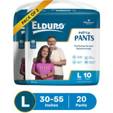 Deals, Discounts & Offers on  - ELDURO Premium Adult Pull-up Diaper Pants, Large - Pack of 20 Pcs Adult Diapers - L(20 Pieces)