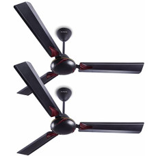Deals, Discounts & Offers on  - Longway Creta P2 1200 mm/48 inch Ultra High Speed 3 Blade Anti-Dust Decorative 5-Star Rated Ceiling Fan (Smoked Brown, Pack of 2)