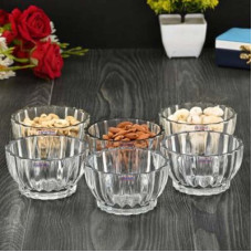 Deals, Discounts & Offers on  - GLO Enterprise Multiple Purpose Glass Bowls Set Dry-Fruits, Sweets, Candy 120ml Glass Candy Bowl(White, Pack of 6)