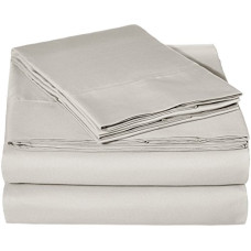 Deals, Discounts & Offers on  - AmazonBasics Microfiber Sheet Set - (Includes 1 bedsheet, 1 Fitted Sheet with Elastic, 2 Pillow Covers) King, Light Grey