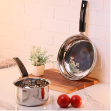 Deals, Discounts & Offers on Cookware - Flipkart SmartBuy 2 pc Stainless Steel Sauce Pan and Fry Pan Cookware Set(Stainless Steel, 2 - Piece)