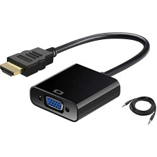Deals, Discounts & Offers on Accessories - Sounce HDMI to VGA Gold Plated High-Speed 1080P Active HDTV HDMI to VGA Adapter Converter Male to Female with Audio and Micro USB Charging Cable, (Black)