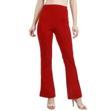 Deals, Discounts & Offers on  - KOTYWomen Regular Fit Maroon Polyester Trousers