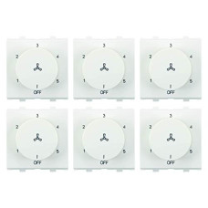 Deals, Discounts & Offers on Home Improvement - Anchor by Panasonic 65302 Penta Modular 2M 100 W Polycarbonate Dura Step Regulator (White, Pack of 6)