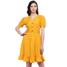Deals, Discounts & Offers on Women - Karmic Vision Women's Crepe Wrap Mini Dress