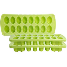 Deals, Discounts & Offers on  - Black Olive Flexible Plastic Ice Cube Tray- Cube Plastic Ice Cube Moulds & Tray with Flexible Ice Trays, Stackable Flexible & Twist Release Safe Ice Cube Molde (16 Cavity, Pack of 1)