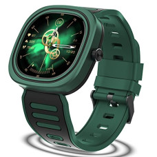 Deals, Discounts & Offers on  - GIONEE GSW9 STYLFIT Cube 1.32 IPS Smart Watch with a Functional Encoder | BT Calling | AI Voice Assisant | IP68 | Dedicated SPo2 + HR Sensor | 70 Sports Mode with in-app GPS Support (Emerald Green)