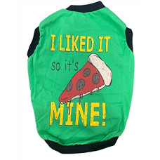 Deals, Discounts & Offers on  - Summer Wear, Dog T-Shirt, I Liked It So Its Mine, Light Green, 24