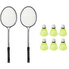 Deals, Discounts & Offers on Auto & Sports - Monika Sports 2 Double Shaft Racquet with 6 pc Nylon Shuttle Badminton Kit