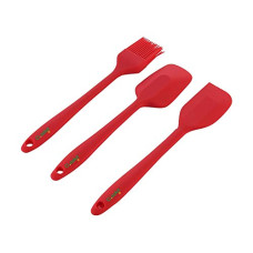 Deals, Discounts & Offers on  - ClazkitPremium Silicone Non-Stick Spatula and Brush with Scraperfor Cooking, Baking and Mixing with Stainless Steel Core,3-Pieces, Length 28 cm