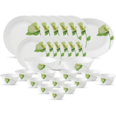 Deals, Discounts & Offers on  - LAOPALA by Ivory Blush Pack of 27 Opalware Ivory Blush Dinner Set(White, Microwave Safe)