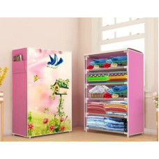 Deals, Discounts & Offers on Furniture - Flipkart Perfect Homes Studio 5 layer Pink wardrobe tree house Carbon Steel Collapsible Wardrobe(Finish Color - PINK, DIY(Do-It-Yourself))