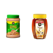 Deals, Discounts & Offers on  - DiSano Peanut Butter, All Natural, Crunchy, Unsweetened, 30% Protein, Gluten Free, Non GMO, 1Kg & Pure Honey, 500gm