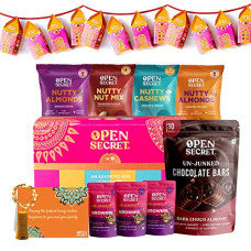 Deals, Discounts & Offers on  - Open Secret Snacks Gifts Hamper I Nuts Combo, Dark Chocolate, Brownies, Cookies Biscuits, Lights Lantern, Card I Dry-Fruits, Healthy Snacks | Premium Snacks Combo