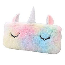Deals, Discounts & Offers on  - Aligo Unicorn Pencil Pouch :- Unicorn Fur Pencil Pouch for Girls Student for Store Pen Pencil Eraser // Storage Bag