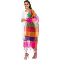 Deals, Discounts & Offers on  - Traditions BazaarArt Silk Checkered Multicolor Women Dupatta