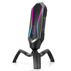 Deals, Discounts & Offers on  - Cosmic Byte Odyssey USB Gaming Cardioid Condensor Microphone with RGB Effects and Touch Button (Black/Silver)