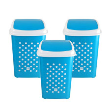 Deals, Discounts & Offers on  - Cello Plastic Fusion Swing Dustbin, 10 Litre, Blue, Set of 3