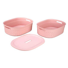 Deals, Discounts & Offers on  - Kolorr Stitch Baskets Pack of 2 Large Size (11L Capacity) with 1 Lid