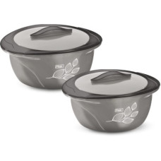Deals, Discounts & Offers on  - FLAIR Delight Insulated Casserole 1500 ML, 2000 ML Gray Color Pack of 2 Serve Casserole Set(3500 ml)