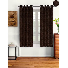 Deals, Discounts & Offers on  - Cortina Velvet Room Darkening Curtains For Window 5Ft Set of 2 (Window-4 x 5 Feet, Brown)
