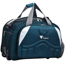 Deals, Discounts & Offers on  - Fedra Epoch Nylon 55 litres Waterproof Strolley Duffle Bag 2 Wheels Luggage Bag Green White