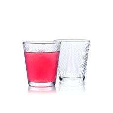 Deals, Discounts & Offers on  - Femora Frabjous Clear Glass Diamond Checkers Whisky Glass, Juice Glass, Glasses Set of 6 - 300ML