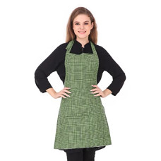 Deals, Discounts & Offers on  - GLUN Waterproof Unisex Kitchen Apron with Center Pocket and Adjustable Neck Belt with Metal Buckle (PACK OF 1) (Green Check)