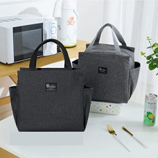 Deals, Discounts & Offers on  - MAHVIW Lunch Bag, Insulated Large Capacity Bag, Insulated Lunch Cool Box Bag, Tote Storage Bag, Lunch Box, Women ,Men, Student and Kid, Work/School/Picnic/Camping (Black)