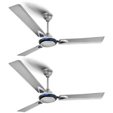 Deals, Discounts & Offers on  - LONGWAY Starlite-1 P2 1200 mm/48 inch Ultra High Speed 3 Blade Anti-Dust Decorative Star Rated Ceiling Fan (Silver Blue, Pack of 2)