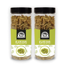 Deals, Discounts & Offers on  - Wonderland Foods - Plain Seedless Green Raisin (Kishmish) Dried Grapes 1Kg (500g X 2) Jar | Nutritious | Rich in Iron & Vitamin B | Healthy Sweet Treats